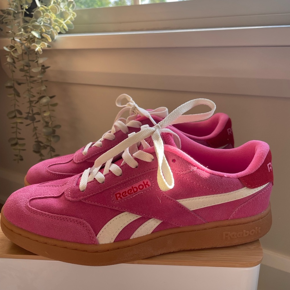 Reebok Pink and White Sneakers Classic Design